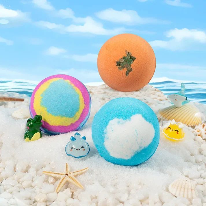 Kids Bath Ball Kids Bath Salt Ball Natural Organic Land & Sea Toys Handmade Ball For Kids For Dry Skin Moisturize